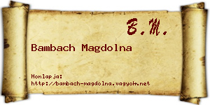 Bambach Magdolna névjegykártya